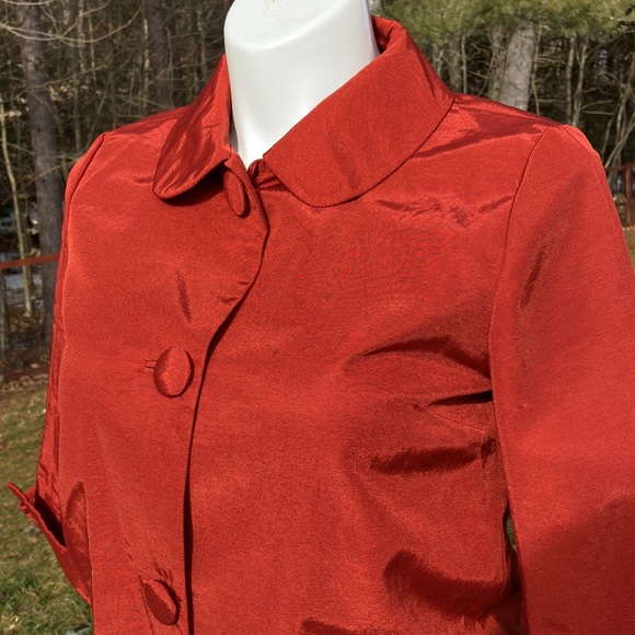 Banana Republic Factory dark orange three button 3/4 sleeve lined jacket size M - Picture 5 of 6